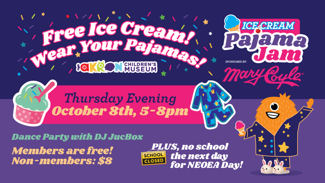 Free Ice Cream and Pajama Jam October 8th 5-8pm